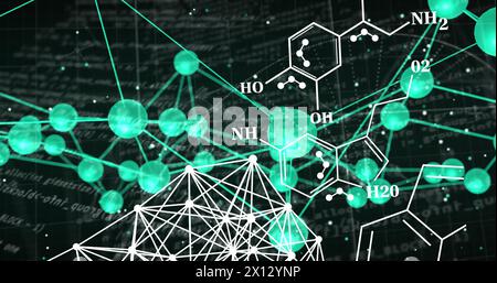 Image of data processing over chemical formula Stock Photo