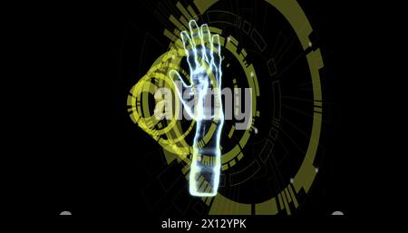 Image of scope scanning over hand Stock Photo