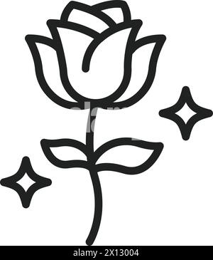 Rose icon vector image. Suitable for mobile application web application ...