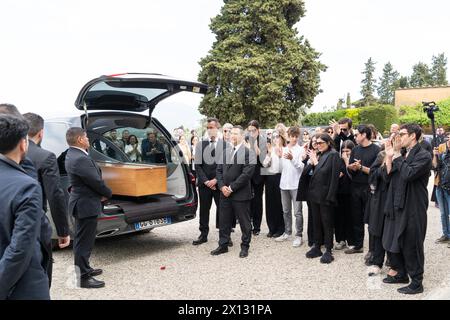 Florence, . 15th Apr, 2024. Florence, Roberto Cavalli's funeral at the Church of San Miniato al Monte 04/15/2024 Florence Italy Credit: Independent Photo Agency/Alamy Live News Stock Photo