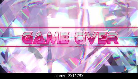 Image of game over text over glowing crystal Stock Photo