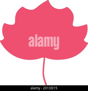 Rotted tree leaf, herbarium silhouette. Bright autumn November foliage flat illustration. Simple cartoon vector hand drawn isolated on white backgroun Stock Vector