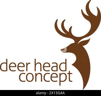 Deer Stag Buck Dear Animal Head Icon Mascot Design Stock Vector