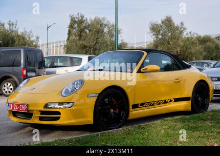 Porsche 911 parked on the street. Stock Photo