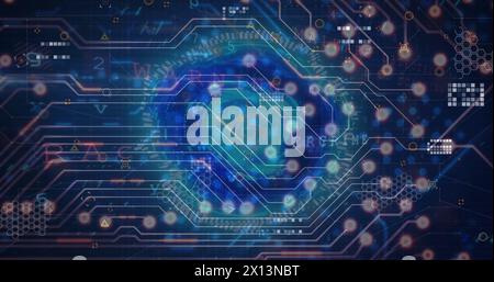 Image of data processing over network of connections Stock Photo