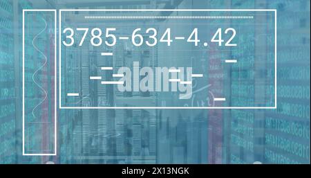 Image of blue glowing pink metallic text start over neon qr code Stock Photo
