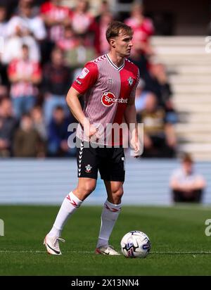 Southampton's James Bree in action during the Sky Bet Championship match at St Mary's Stadium, Southampton. Picture date: Saturday April 13, 2024. Stock Photo