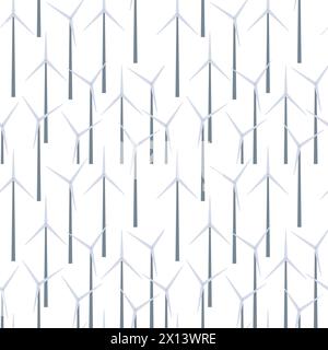 flat turbine wind power seamless pattern Stock Vector
