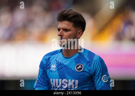 LONDON, ENGLAND - APRIL 13: Matija Šarkić of Millwall during the Sky Bet Championship match between Millwall and Cardiff City at The Den on April 13, 2024 in London, England.(Photo by Dylan Hepworth/MB Media) Stock Photo