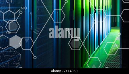 Image of scientific data processing over computer servers Stock Photo