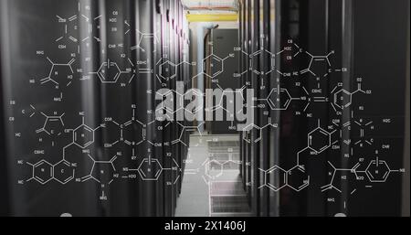 Image of scientific data processing over computer servers Stock Photo