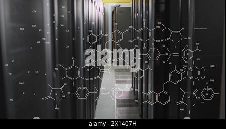 Image of scientific data processing over computer servers Stock Photo