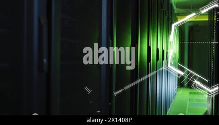Image of scientific data processing over computer servers Stock Photo