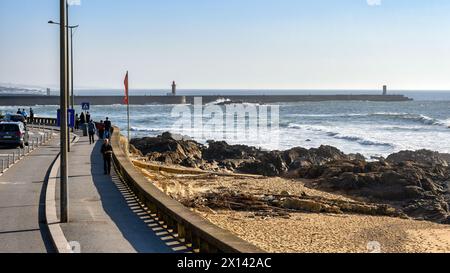 Coastline features in Porto, Portugal Stock Photo