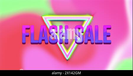 Image of flash sale text over shapes Stock Photo