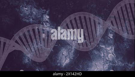 Image of dna strand with data processing Stock Photo