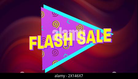 Image of flash sale text over shapes Stock Photo