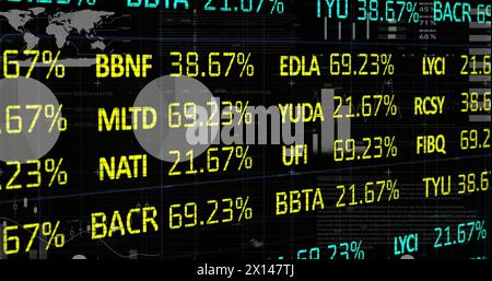 Image of stock market over data processing Stock Photo