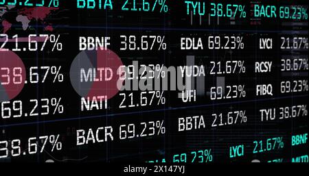 Image of stock market over data processing Stock Photo