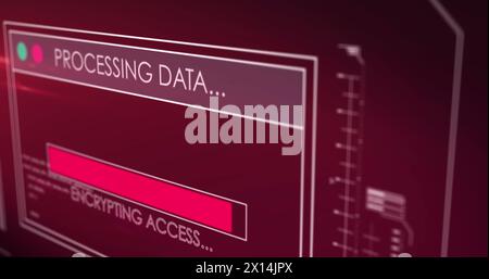 Image of data processing text over screen Stock Photo