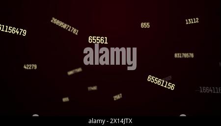 Image of numbers and data processing over black background Stock Photo