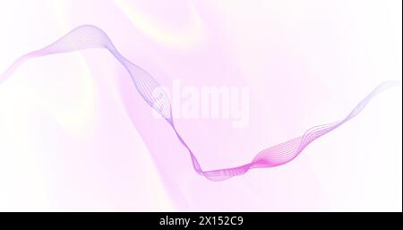 Image of network of connections with data transfer over pastel pink and white background Stock Photo