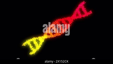 Image of dna strand on black background Stock Photo