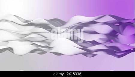 Image of white to purple gradient layers waving over purple gradient background Stock Photo