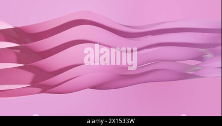 Image of pink gradient layers waving over pink gradient background Stock Photo