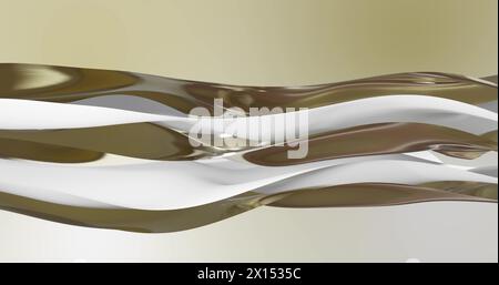 Image of white to gold gradient layers waving over gold gradient background Stock Photo