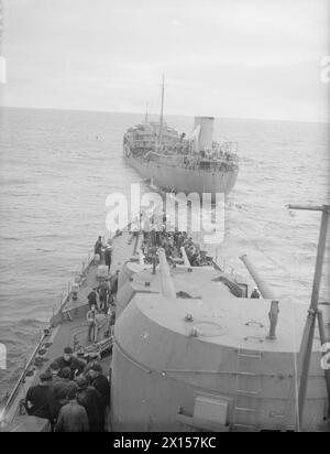 HMS HERMIONE REFUELLING IN THE ATLANTIC FROM THE TANKER RFA DINGLEDALE ...