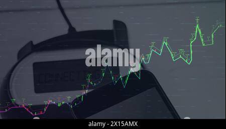 Image of text with globe and network of connections Stock Photo