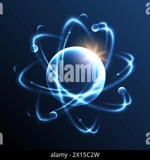 Chemistry atom luminous model Stock Vector
