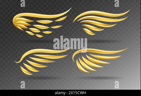 3d golden wings Stock Vector