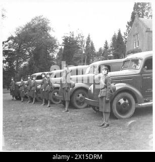 THE POLISH ARMY IN BRITAIN, 1940-1947 - Diana Napier was a well known actress and wife of Richard Tauber, the Austrian-born opera singer, in her private life. Female drivers of the First Aid Nursing Yeomanry (FANY) unit attached to the 1st Polish Corps (commanded by Diana Napier) by their ambulances at Cupar, 1 June 1941 British Army, British Army, First Aid Nursing Yeomanry, Polish Army, Polish Armed Forces in the West, 1st Corps Stock Photo