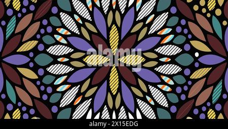 Colorful stained glass design. Stock Vector