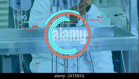 Image of digital scan scope over scientist in laboratory Stock Photo ...