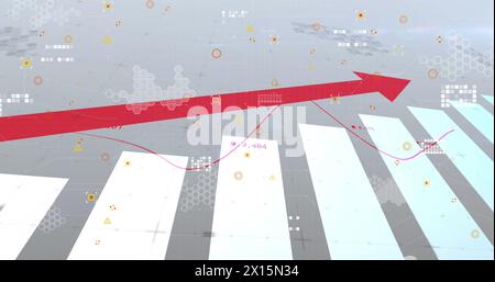 Image of data processing over white background Stock Photo