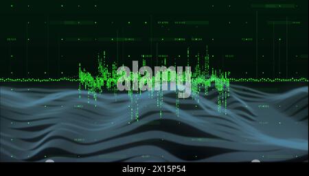 Image of data processing over lines Stock Photo