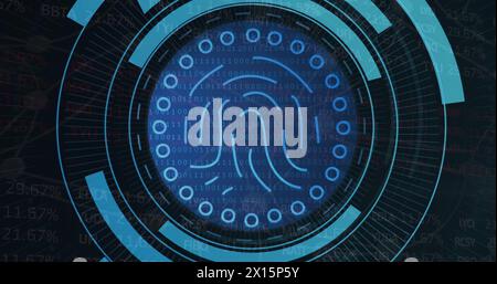 Image of processing circle over servers Stock Photo