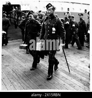 British prisoners of war repatriated from Italy arriving at a west ...
