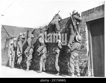British troops wearing respirators during a training exercise in ...