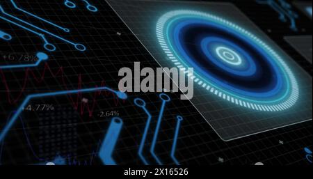 Image of scope scanning over computer circuit board Stock Photo