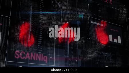 Image of data processing over shapes Stock Photo