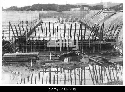 SPECIAL ASSIGNMENT FOR TN. 5 - View of A.1 unit under construction in dry dock at Barking. Contractors - Cockrane & Co British Army Stock Photo