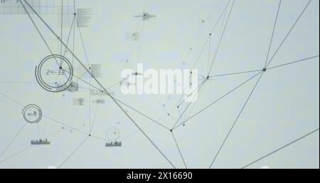 Image of data processing and networks of connections Stock Photo