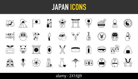 japan icon collection in flat design style Stock Vector Image & Art - Alamy