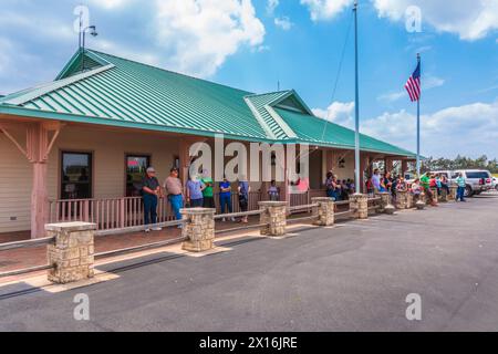 Southern Flyer Diner, a 1950's soda fountain style restaurant at Brenham Municipal Airport. Stock Photo