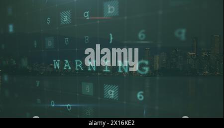 Image of data processing over dark background Stock Photo