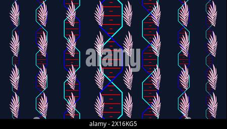 Digital image of multiple shapes moving against blue background Stock Photo